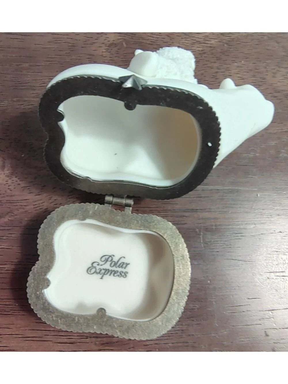 Department 56 Snowbabies Polar Express Trinket Box Christmas Bisque